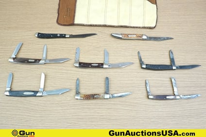 Case, Old Timer, FL Wilson Knives, Etc. . Good Condition. Eight Assorted Folding Knives and One