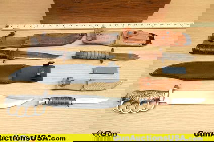 EAGLE, K-BAR, U.S. Surplus, Etc. Knives, Etc. . Good Condition. Four Fixed Blade Knives; One Eagle