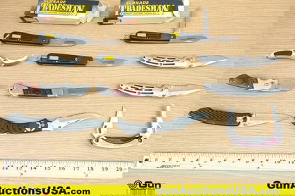Schrade, Master, Frost Cutlery, Etc. Knives. Very Good. 12 Assorted Folding Knives. . (79892)
