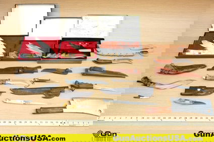 Schrade, Etc Uncle Henry, Etc Knives. Twelve Assorted Fixed Blade Knives. (79926) (GSCP65)