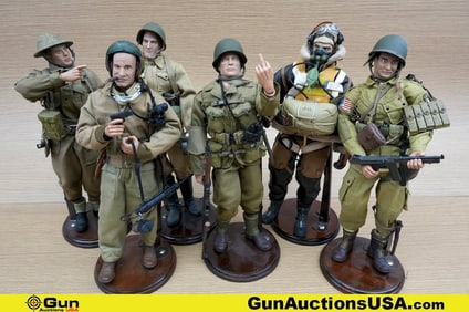 21st Century Toys Action Figures. Very Good. Eight 12" Tall WWII Era Themed Action Figure Dolls,