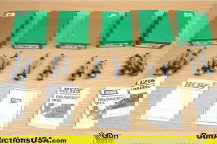 RCBS 5.7x28 (FN), .243 WIN, 8x57 MAUSER, .303 BRIT Reloading Supp.. Five Die Sets in Total; Two .243