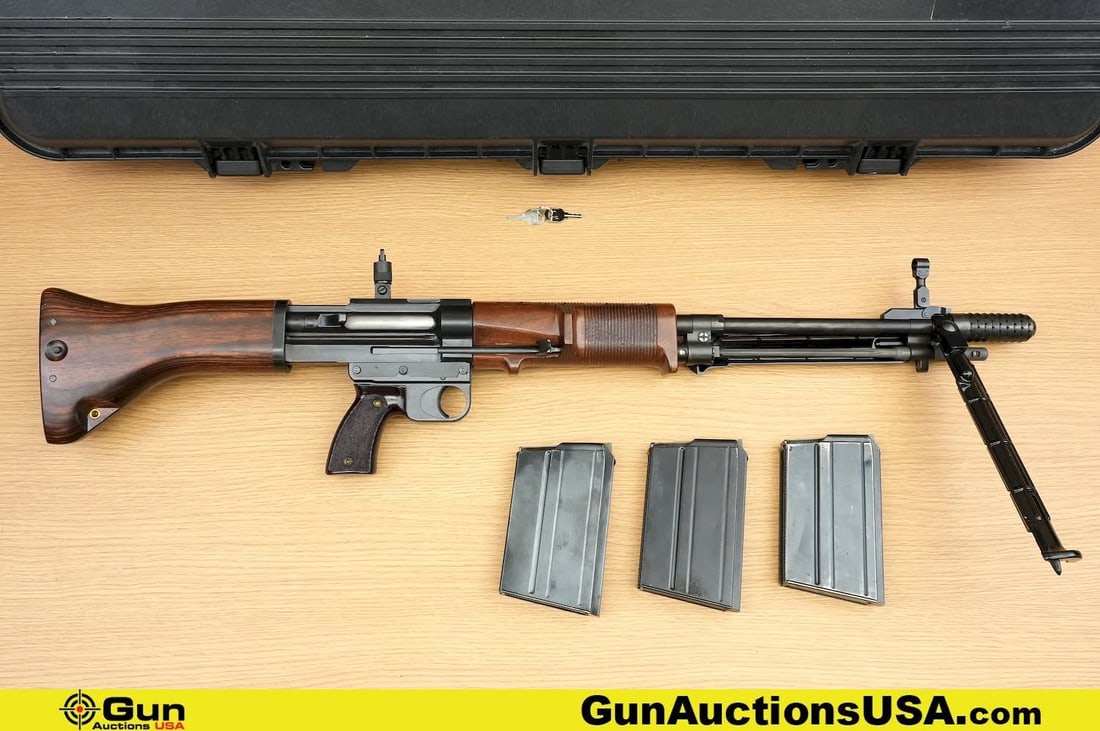 SMG. FG42 II 8MM MAUSER THREADED BARREL Rifle. Very Good. 20" Barrel. Shiny Bore, Tight Action Semi: SMG. FG42 II 8MM MAUSER THREADED BARREL Rifle. Very Good. 20" Barrel. Shiny Bore, Tight Action Semi Auto SEMI AUTO FG 42. Features a THREADED BARREL, Honey Comb Break, Hooded Front Sight, Spike Bayone