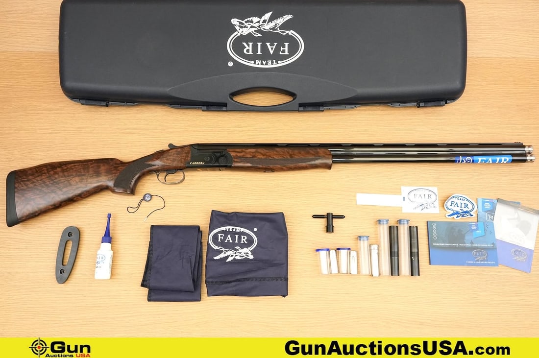 FAIR IFG CARRERA 12 ga. Shotgun. Like New. 30" Barrel. Break Action - Over/Under Features a Red: FAIR IFG CARRERA 12 ga. Shotgun. Like New. 30" Barrel. Break Action - Over/Under Features a Red Fiberoptic Front Sight, Serrated Ventilated Top Rib, BEAUTIFUL Blued Barrels and Engraved Receiver, STUN
