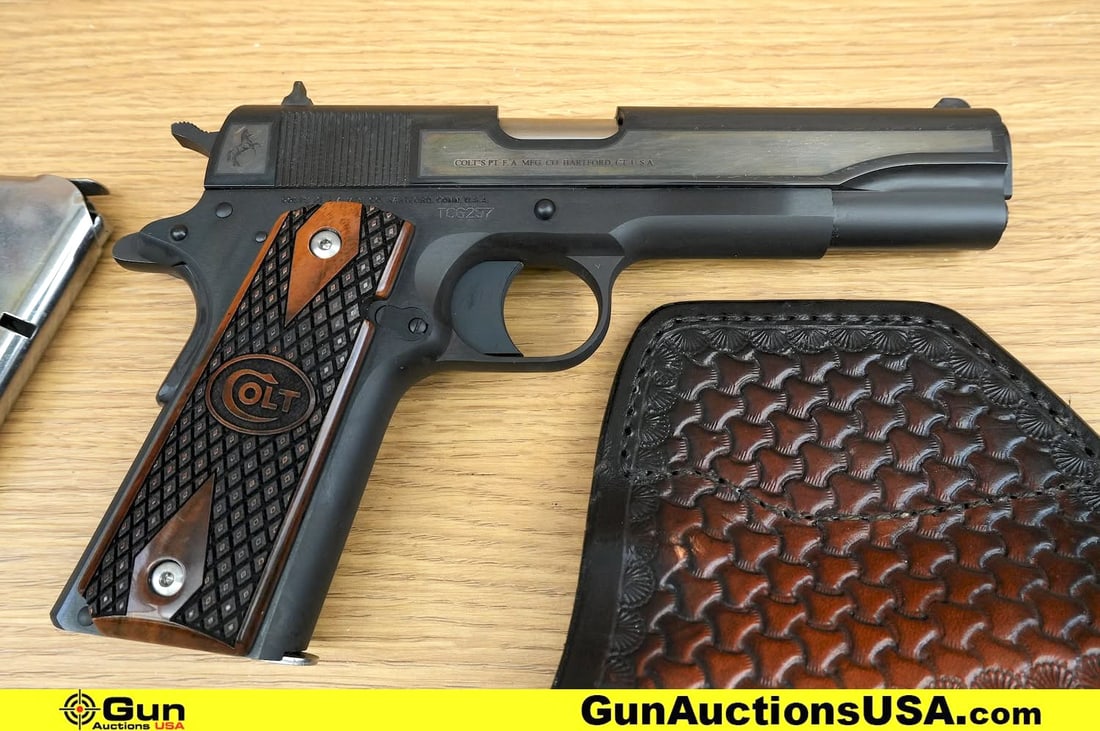 COLT GOVERNMENT .45 COLLECTOR'S Pistol . Excellent. 5" Barrel. Shiny Bore, Tight Action Semi Auto A: COLT GOVERNMENT .45 COLLECTOR'S Pistol . Excellent. 5" Barrel. Shiny Bore, Tight Action Semi Auto A legendary .45 caliber sidearm, renowned for its reliability and historical significance, this firear