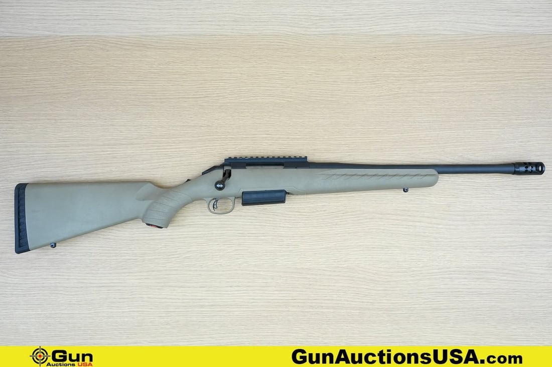 Ruger American 450BM THREADED BARREL Rifle. Very Good. 16" Barrel. Shiny Bore, Tight Action Bolt: Ruger American 450BM THREADED BARREL Rifle. Very Good. 16" Barrel. Shiny Bore, Tight Action Bolt Action Features a THREADED BARREL, with Muzzle Break, Blued Receiver with 1913 Accessory Rail, In the w