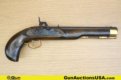Traditions .50 Cal Pistol. Very Good. 10" Barrel. Cap and Ball Features Fixed Brass Front Sight,