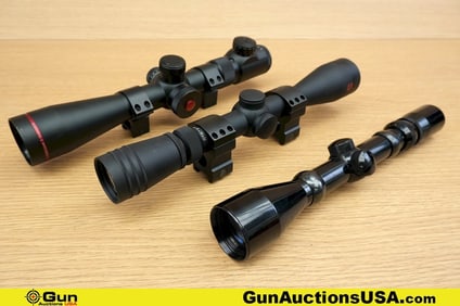 Opticzoom, Lyman, Redfield Scopes. Very Good. One Redfield Revolution, 4-12x40 Scope, 1" Tube. One