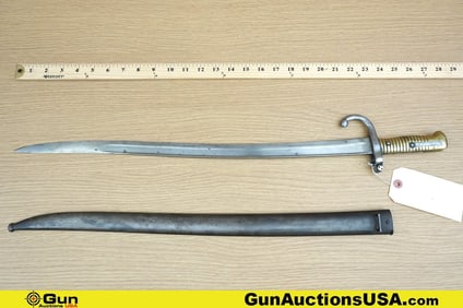 French Surplus 1866 COLLECTOR'S Bayonet. Very Good. Model 1866 Chassepot Bayonet By St. Etienne,