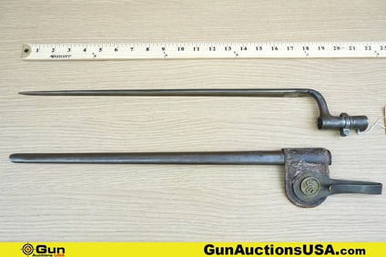 U.S. Surplus 1867 COLLECTOR'S Bayonet. Good Condition. One Peabody Bayonet with Scabbard and Frog,