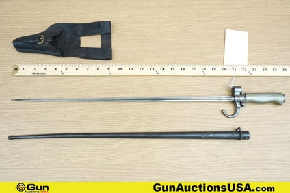 French Surplus 1886 COLLECTOR'S Bayonet. Good Condition. Model 1886, Lebel Bayonet with Scabbard and