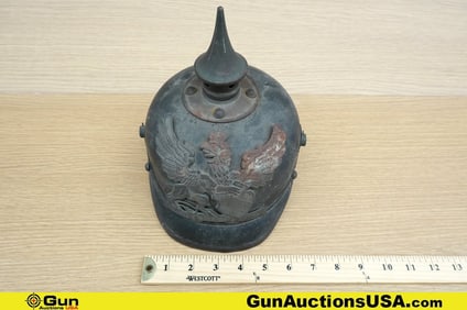 German Helmet. Fair Condition. One Prussian Spike Helmet. (80614) (GSCO59)