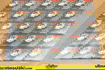 Wolf 7.62x39 Ammo. 500 Rds of 122 Gr. FMJ. . (80008) (GSCU20)