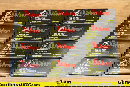 Tulammo 7.62x39 Ammo. 480 Rds of 122 Gr. FMJ. (80009) (GSCU42)