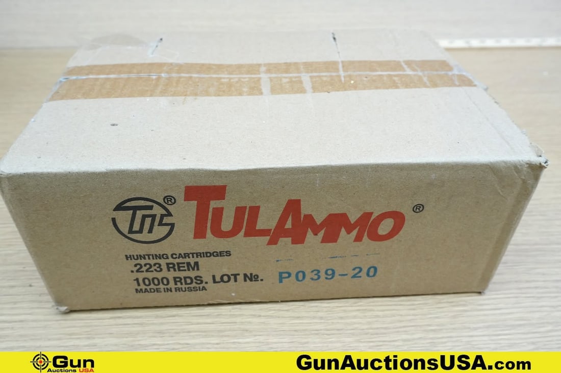 Tulammo .223 REM Ammo. 1000 Rds 55 Gr, FMJ . (80624) (GSCV64): Tulammo .223 REM Ammo. 1000 Rds 55 Gr, FMJ . (80624) (GSCV64)