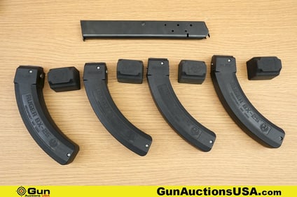 Ruger, Etc. .22LR, .45 ACP Magazines. Very Good. Four Ruger BX-25, 25 Rd .22LR Magazines and One