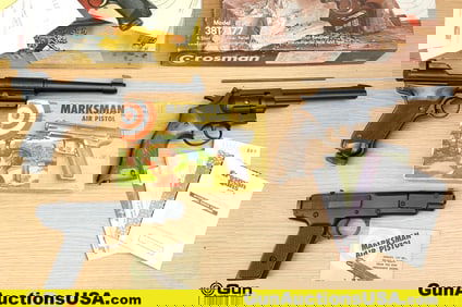 Crossman, Marksman Air Pistols. Very Good. One Marksman .177 Cal Air Pistol, with Box. One Crossman