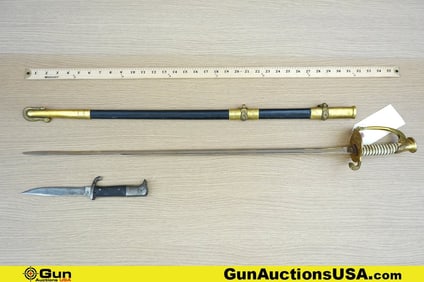 German Surplus, Etc. Replica Sword. Very Good. One Replica USN NAVAL OFFICER'S Sword and Scabbard.