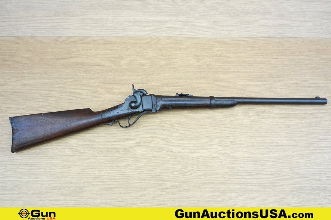 C. SHARPS SHARPS NEW MODEL CARBINE 1853-1855 .52 Caliber COLLECTOR'S Rifle. Good Condition, Normal: C. SHARPS SHARPS NEW MODEL CARBINE 1853-1855 .52 Caliber COLLECTOR'S Rifle. Good Condition, Normal Handling Marks. 22" Barrel. PERCUSSION SHARP'S NEW MODEL U.S. GOVERNMENT ISSUE, Saw Duty, in the Civi