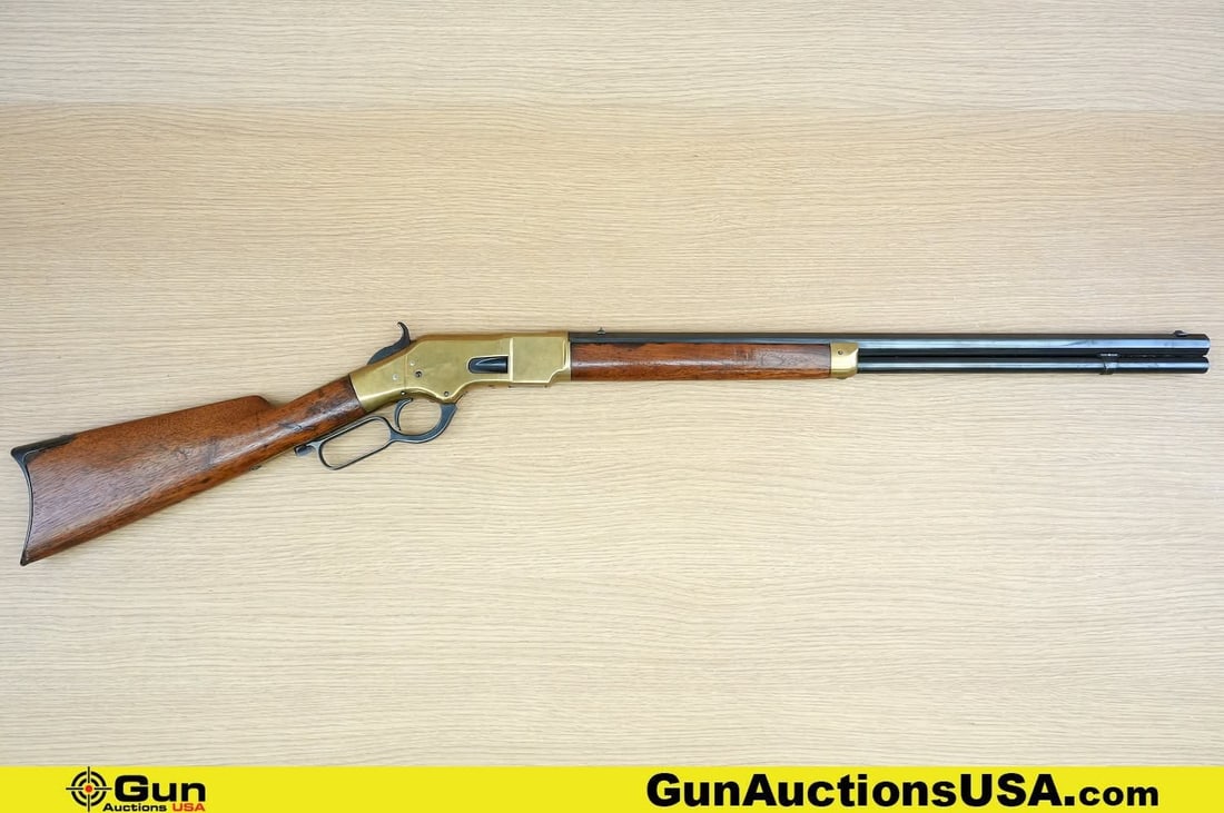 Winchester 1866 .44 Henry Centerifre RARE Rifle. Good condition, Normal Handling Marks, Scattered: Winchester 1866 .44 Henry Centerifre RARE Rifle. Good condition, Normal Handling Marks, Scattered Spotting and/or Pitting. 24" Barrel. Lever Action Features an OCTAGONAL Blued Barrel and Mag Tube, Bra