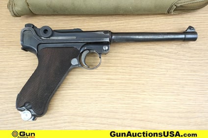 DEUTSCHE WAFFEN UND MUNITIONSFABRIKEN P08 LUGER 9mm ALL MATCHING NUMBERS Pistol. Good Condition. 6"