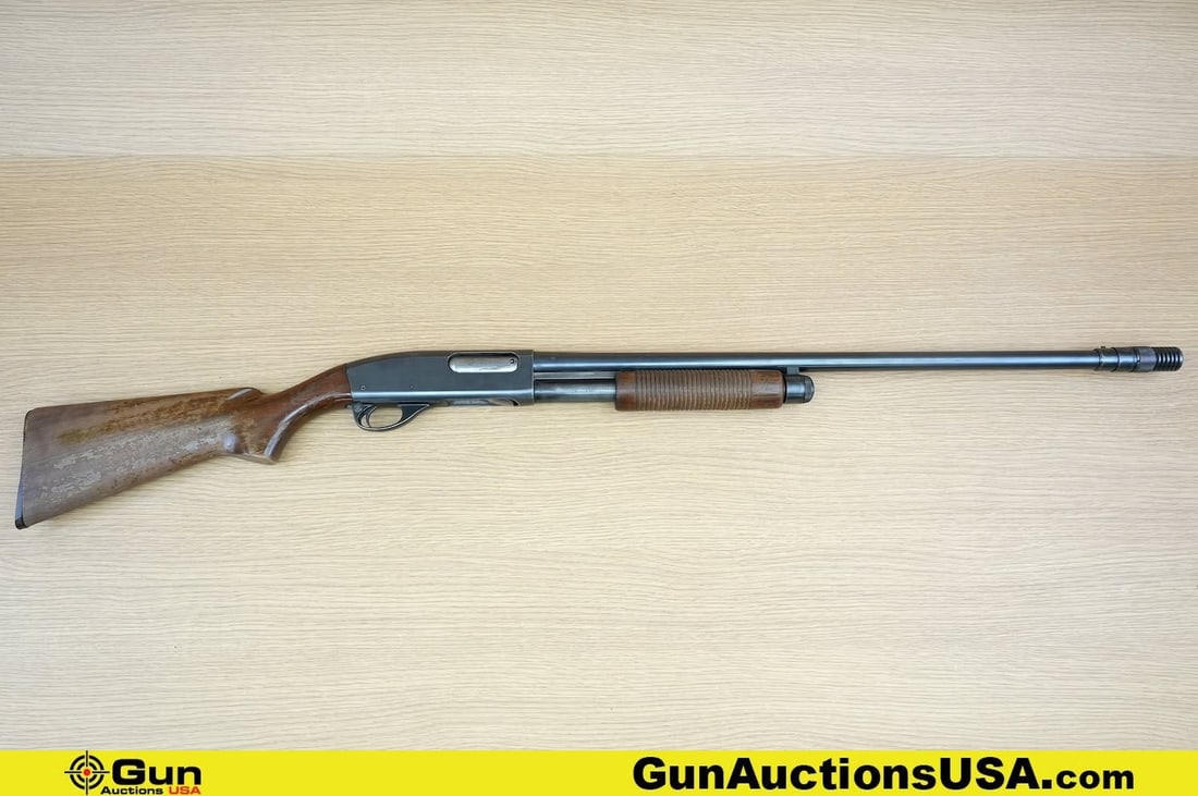 REMINGTON WINGMASTER 870 12 ga. Shotgun. Good Condition, Normal Handling Marks. 28" Barrel. Shiny: REMINGTON WINGMASTER 870 12 ga. Shotgun. Good Condition, Normal Handling Marks. 28" Barrel. Shiny Bore, Tight Action Pump Action Features a Adjustable Poly-Choke Compensator, Brushed Blued Barrel, Mag