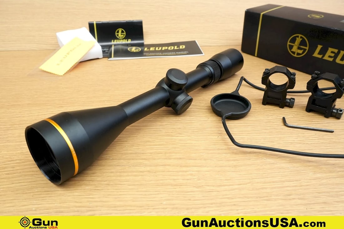 Leupold VX-III i Scope. Very Good. 4.5-14x50 Scope with Duplex Reticle, and Capped MOA Turrets,: Leupold VX-III i Scope. Very Good. 4.5-14x50 Scope with Duplex Reticle, and Capped MOA Turrets, Rubber Lens Covers, with Original Box and Papers. . (81077) (GSCN20)
