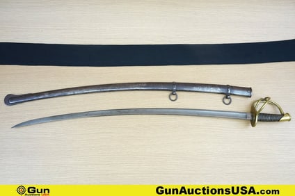SHEBEL & FISHER 1840 Sabor. Very Good. One Model 1840 Union Cavalry Sabor with Scabbard. 35" Blade,