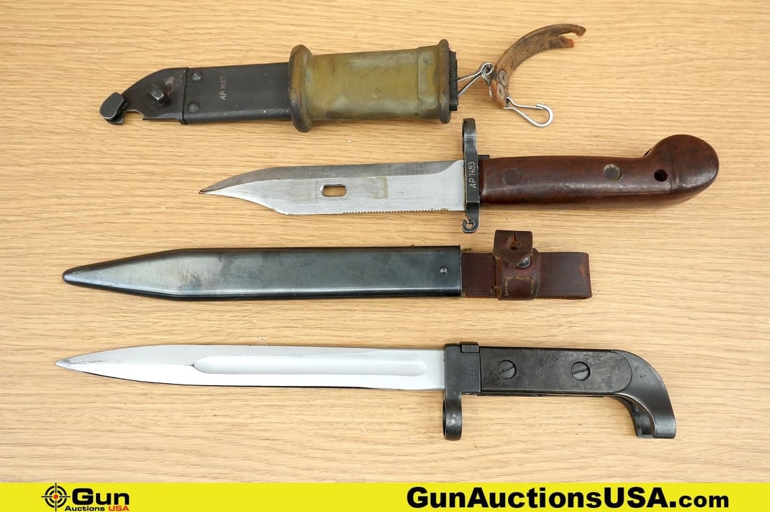 Russian Surplus, Polish Surplus COLLECTOR'S Bayonets. Excellent. One AKM Type 1 Russian AK47 Bayonet: Russian Surplus, Polish Surplus COLLECTOR'S Bayonets. Excellent. One AKM Type 1 Russian AK47 Bayonet with MATCHING Numbers on Scabbard. AP 1483 Engraved on Hilt, Bakelite Grip and One ORIGINAL First P
