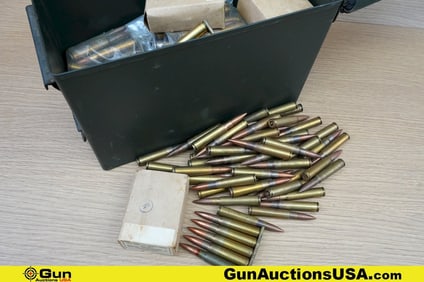 Military Surplus 8x57 MAUSER Ammo. Approx. 350 Rds. Includes Metal Ammo Can. . (81055) (GSCW12)