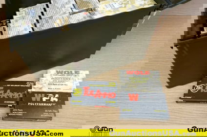 Wolf, Tula, Etc. .223 REM Ammo. Approx. 1200 Rds. Includes Metal Ammo Can. . (81062) (GSCV63)