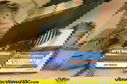 Surplus, Etc. .303 BRITISH Ammo, Etc. . Approx. 315 Rds. Includes Three Bandoleers and Six .303 BRIT