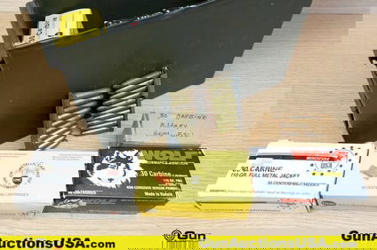 U.S. Surplus, Winchester, UMC, Etc. .30 CARBINE Ammo. Approx. 610 Rds. Includes metal Ammo Can. .