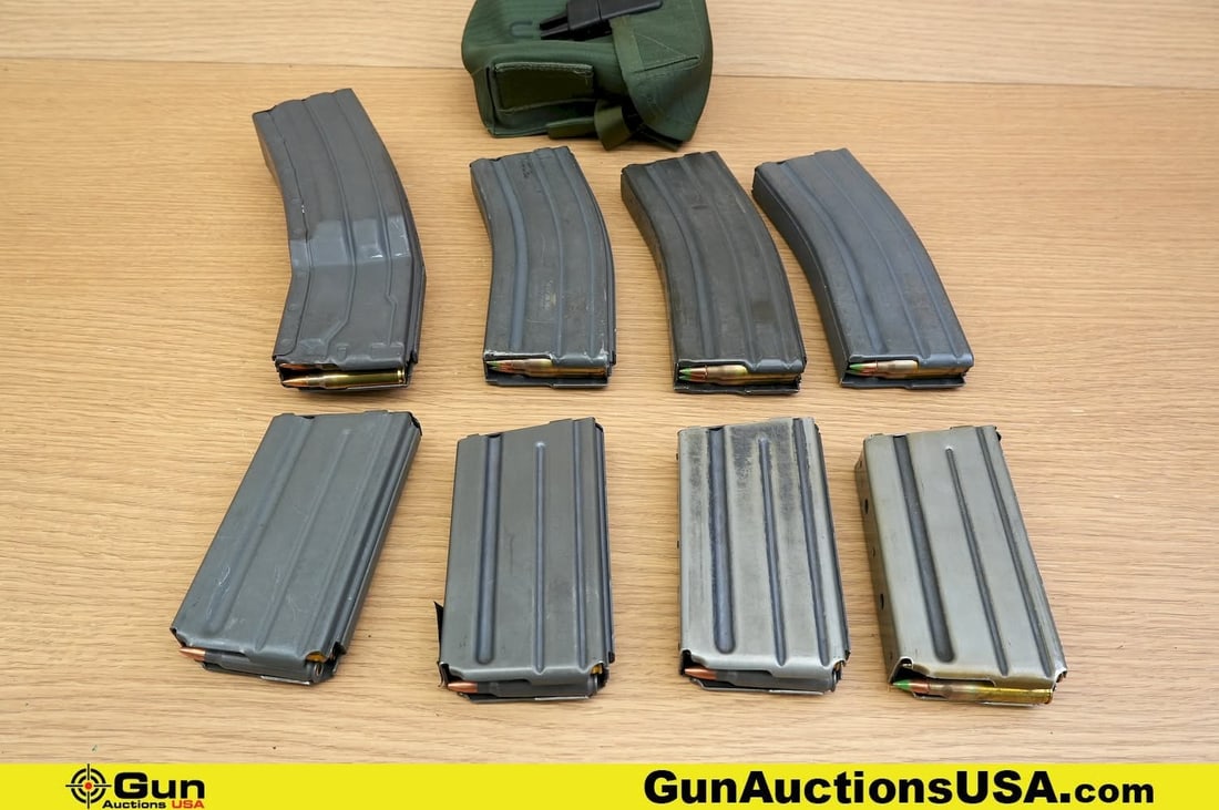 Surefire, Etc. . Magazines, Ammo Four 20 Rd AR15 5.56 Mags. Three 30 Rd 5.56 Stanag Mags. One: Surefire, Etc. . Magazines, Ammo Four 20 Rd AR15 5.56 Mags. Three 30 Rd 5.56 Stanag Mags. One Surefire 60 Rd 5.56 Mag and Approx. 200 Rds of 5.56/.223 Ammo. . (80947) (GSCO86)