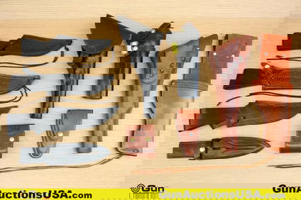 Hibben Knives, Freedom Arms, Etc. . Very Good. Holsters, Sheaths Assorted Leather Holsters and