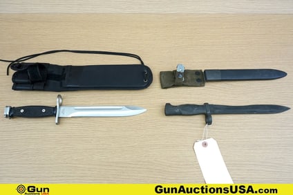 Bayonets . Very Good. One Reproduction U.S. M16 Bayonet with Nylon Sheath and One Reproduction M1964