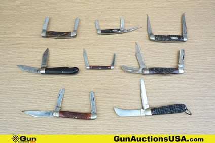 Case . Good Condition. Knives Eight Folding Knives. . (80679) (GSCM32)