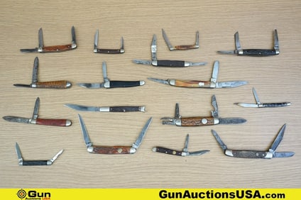 Boker, Robinson, Camillus, etc. . Good Condition. Knives 16 Assorted Folding Knives. . (80685)