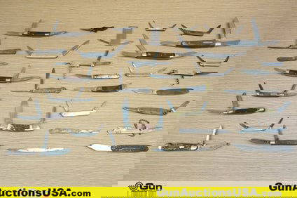 Craftsman, Parket Cut Co, Etc. Knives. Very Good. 31 Assorted Folding Knives. . (80683) (GSCN68)