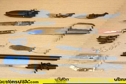 Frost Cutlery, United, Etc. Knives, Sheath . Good Condition. One Switch Blade Knife, Two Folding