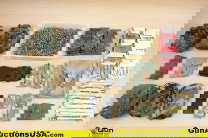 CYALUME, Etc. . Very Good. Canteens, Pouches, Etc. Two Canteens, Two Shooting Bead Bags, Twelve