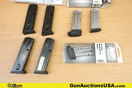 S&W, Beretta Magazines. Very Good. Three 5906 9MM Magazines, Three M&P Sheild 9MM Magazines, and Two