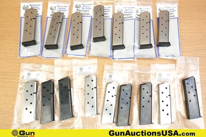 Metal Form, Etc. Magazines. Excellent. Seven Metal Form 8 Rd, .45 ACP Magazines and Nine 7 Rd .45