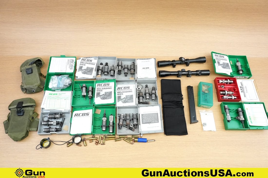 RCBS, Bushnell, Surplus, Etc. Reloading Accessories, Scopes. One Primer Pocket Swagger Tool, One: RCBS, Bushnell, Surplus, Etc. Reloading Accessories, Scopes. One Primer Pocket Swagger Tool, One Bushnell 3-9x32 Scope, with Duplex Reticle. One Bushnell 32mm Scope with Duplex Reticle with Lens Cover