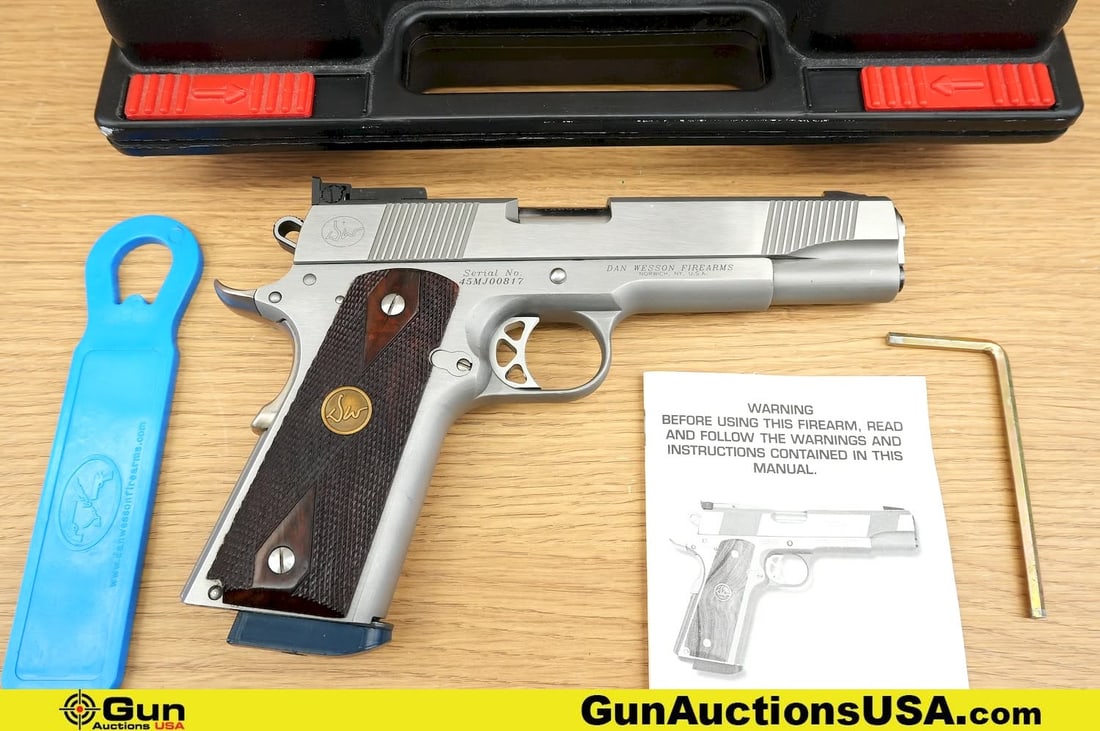 DAN WESSON PMA-S POINTMAN .45 ACP Pistol. Very Good. 5" Barrel. Shiny Bore, Tight Action Semi Auto: DAN WESSON PMA-S POINTMAN .45 ACP Pistol. Very Good. 5" Barrel. Shiny Bore, Tight Action Semi Auto Features a Drift Adjustable Front Sight, Target Adjustable Rear Sight, Front and Rear Cocking Serrati