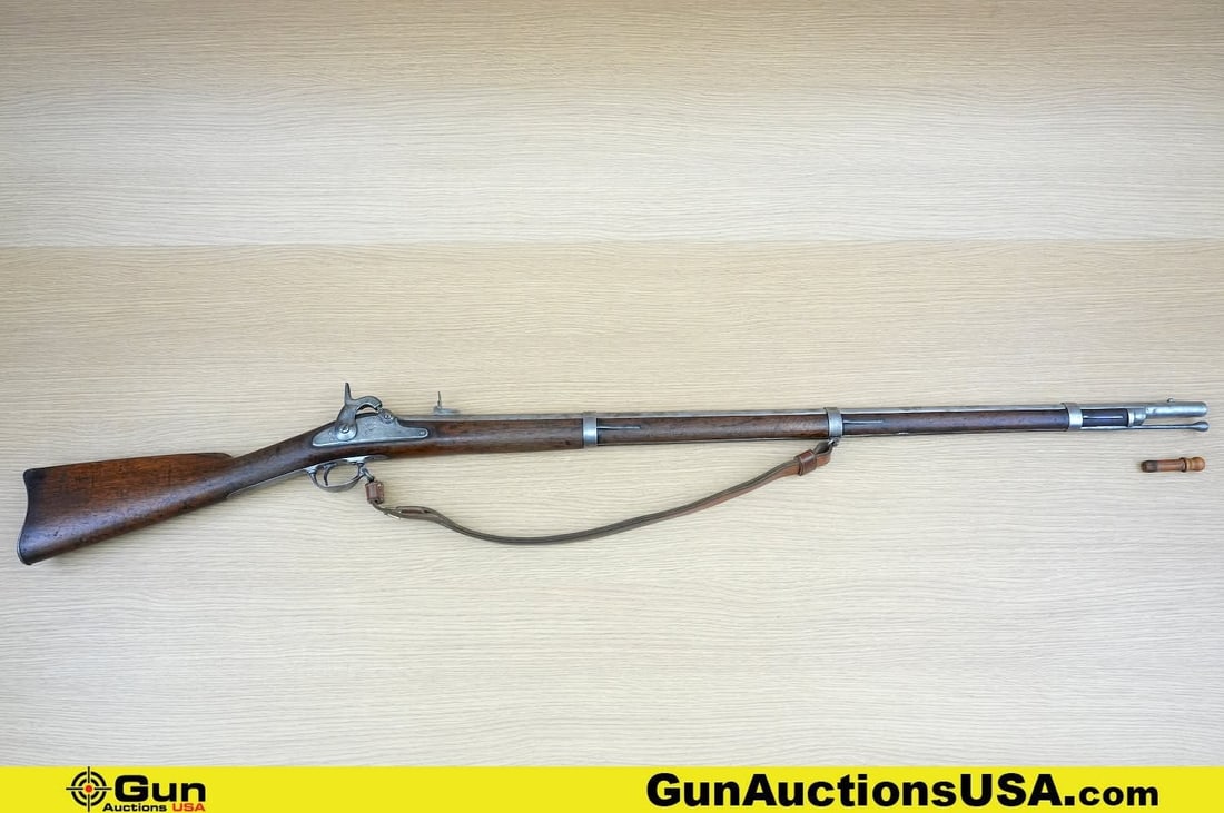 U.S. SPRINGFIELD 1861 .58 Caliber Rifle. Good Condition, Normal Handling Marks. 39" Barrel. Cap and (1 of 20)
