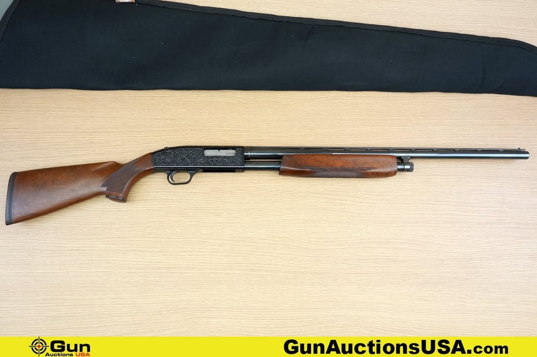 PEDERSEN 4000 20Ga. Shotgun. Good condition, Normal Handling Marks, Scattered Spotting and/or: PEDERSEN 4000 20Ga. Shotgun. Good condition, Normal Handling Marks, Scattered Spotting and/or Pitting. 26" Barrel. Shiny Bore, Tight Action Pump Action Features a STUNNING Jeweled Bolt with Mild Patin