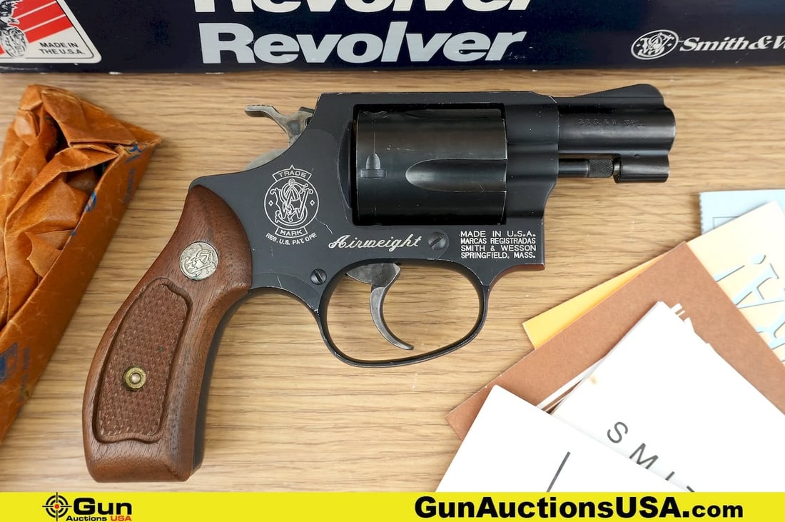 S&W 37-2 AIRWEIGHT .38 S&W SPL Revolver. Very Good. 1 7/8" Barrel. Shiny Bore, Tight Action Features: S&W 37-2 AIRWEIGHT .38 S&W SPL Revolver. Very Good. 1 7/8" Barrel. Shiny Bore, Tight Action Features a Fixed Serrated Front Sight, Trench Style Rear Sight, Anodized Aluminum Frame with Blued Barrel. C