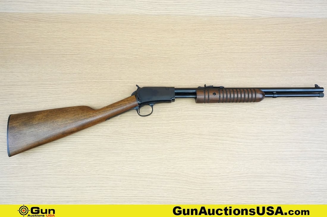 ROSSI 62 SAC .22 LR Rifle. Very Good. 16.5" Barrel. Shiny Bore, Tight Action Pump Action Features a: ROSSI 62 SAC .22 LR Rifle. Very Good. 16.5" Barrel. Shiny Bore, Tight Action Pump Action Features a Brushed Blued Finish, Wood Stock and Hand Guard, Textured Polymer Butt Plate, with a Single Stage Tr