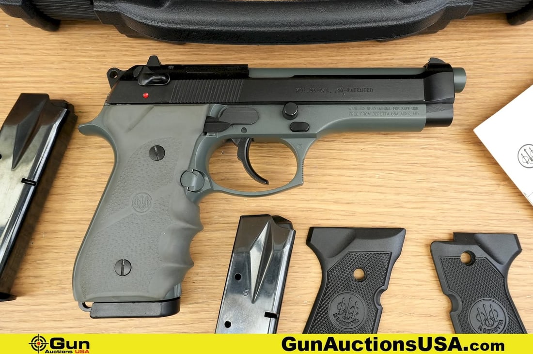 BERETTA 96 .40 S&W Pistol. Very Good. 4 7/8" Barrel. Shiny Bore, Tight Action Semi Auto Features a: BERETTA 96 .40 S&W Pistol. Very Good. 4 7/8" Barrel. Shiny Bore, Tight Action Semi Auto Features a Cerikoted Barrel and Frame, Fixed White Dot Front Sight, Drift Adjustable Rear Sight, Slide Mounted S